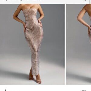 Oh Polly - Amaya Embellished Strapless Dress